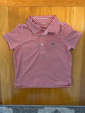 Vineyard Vines Kids Red & White Striped Polo Shirt